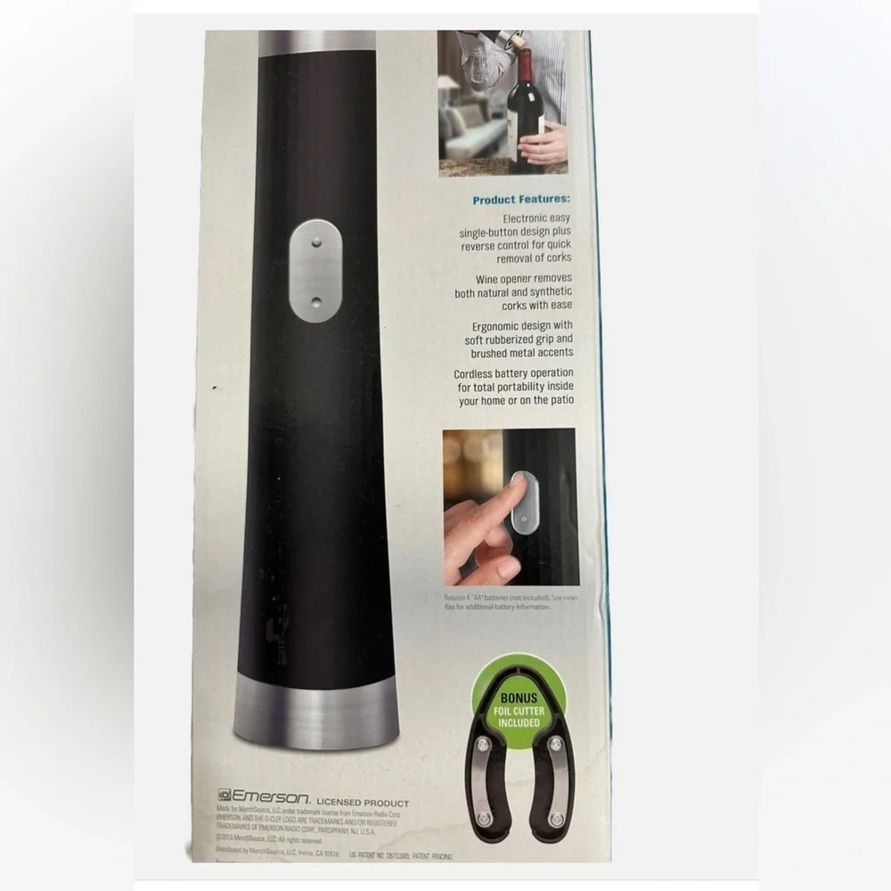 Emerson Black Automatic Wine Opener